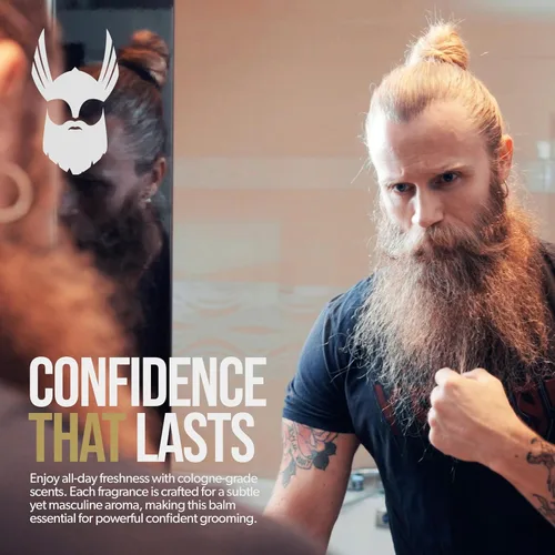 Vista 8 de The Beard Struggle Warrior's - Bálsamo para barba – Colección Platino, Aesir's Triumph – Fórmula no grasosa de bajo agarre, lujosas fragancias