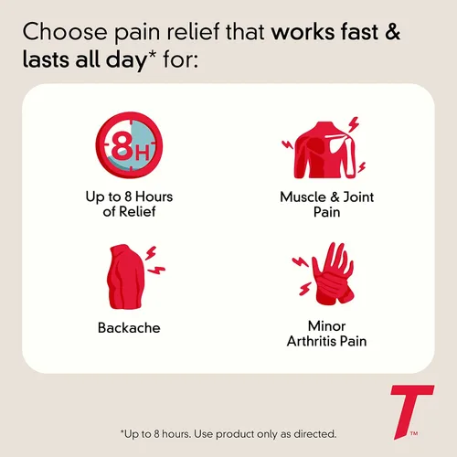 Vista 2 de Tylenol Cápsulas de liberación prolongada de acetaminofeno de 8 horas de 650 mg, diseño de doble capa de acción rápida, alivio del dolor rápido