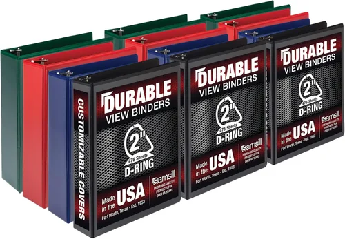 Vista 106 de Samsill - Carpeta duradera de 5 pulgadas, fabricada en los Estados Unidos, con anillos en D, transparente y personalizable, color blanco