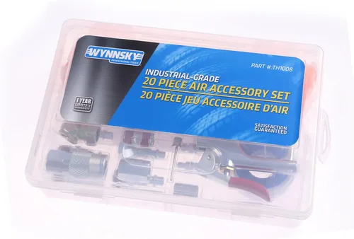 Vista 4 de WYNNsky 1/4" NPT kit de accesorios - 20 unidades, kit de herramientas para manguera de compresor de aire con manguera con bobina/pistola