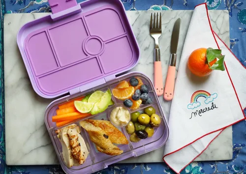 Vista 8 de Yumbox Envase original de la lonchera de Bento a prueba de fugas para niños (Unicornio Lila Lavanda)