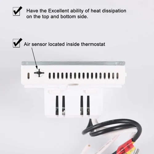 Vista 5 de Termostato programable para calefacción radiante bajo el suelo de la casa, controlador de alfombra térmica para el hogar, auto-adaptación AC