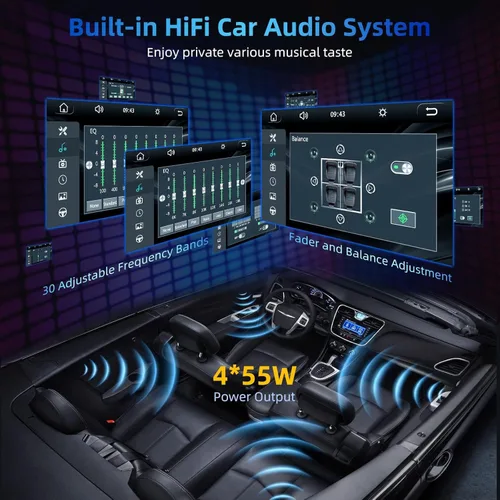 Vista 7 de Estéreo de coche de doble DIN con reproductor de CD/DVD, estéreo de coche con pantalla táctil de 7 pulgadas con soporte inalámbrico para CarPlay