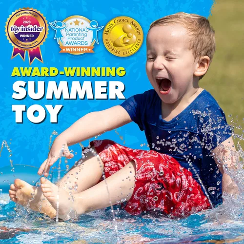 Vista 2 de SplashEZ Almohadilla de salpicaduras 3 en 1, aspersor para niños y piscina de bebés para aprender, piscina con rociadores para niños pequeños