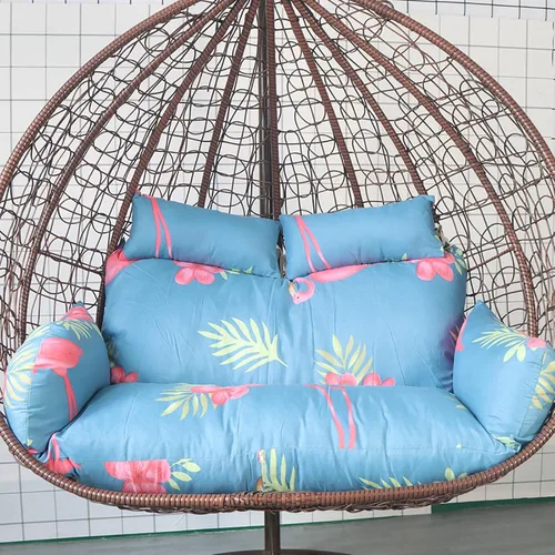 Vista 11 de Garcan Cojín para silla de columpio tipo hamaca, cojín doble para silla de huevo, de lujo, para exteriores, patio, sofá biplaza de mimbre para 2