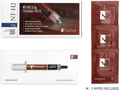 Vista 3 de Noctua NT-H2 3,5 g, pasta térmica para computadora incl. 3 toallitas limpiadoras (3,5 g)