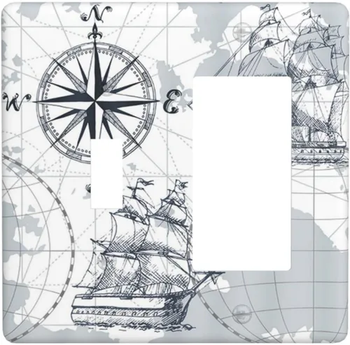 Vista 124 de Placa decorativa para interruptor de luz, medusas, tortugas marinas, fantasía, océano, 2 bandas, 1 palanca, 1 placa de pared dúplex, cubiertas