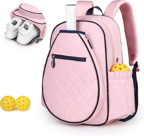 Vista 7 de KAVIGOR Pickleball Bag, Quilted Pickleball Backpack with Shoe Compartment & Waterproof Pocket, Pickle Ball Paddle Bag Fits 2 to 4 Paddles for Women