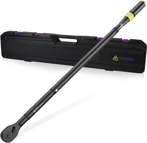 Vista 9 de ANPUDS Llave dinamométrica de clic de 3/8 de pulgada, 5-45 pies-libras/6.8-61 Nm, de doble dirección, aluminio ligero, 72 dientes, llave