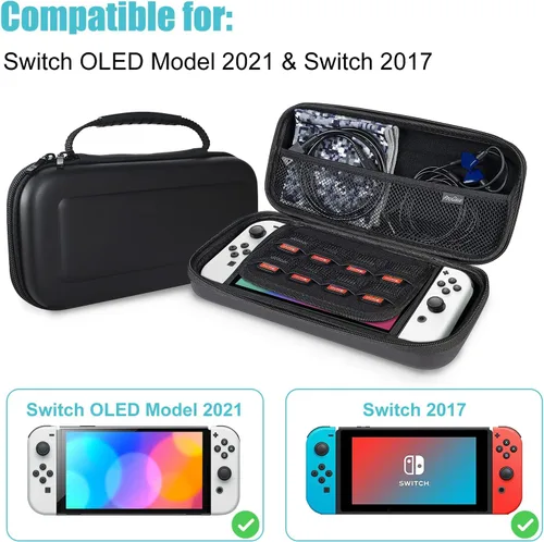 Vista 2 de ProCase Funda de transporte para Nintendo Switch Switch OLED con 8 ranuras para tarjetas de juego bolsa de viaje portátil dura para consola