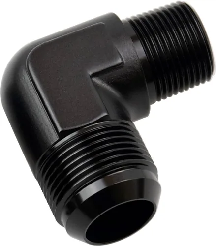 Vista 89 de Adaptador de tubo de aluminio recto 3AN acampanado a 1/4" NPT macho Unión de rosca adaptador de manguera de combustible negro