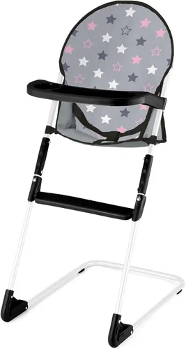 Vista 3 de Bayer Xeo - Juego de cochecito de muñeca de 11 piezas, con accesorios para muñecas de hasta 18 pulgadas, estrellas grises y rosas