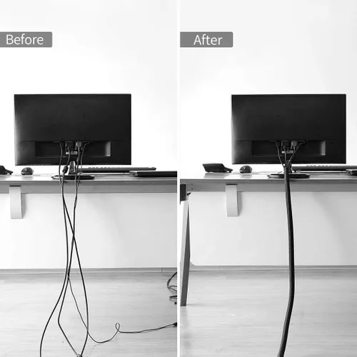 Vista 6 de Funda de organización de cables, protege al gato de los cables de masticación, protector de cable de telar de alambre, manga dividida