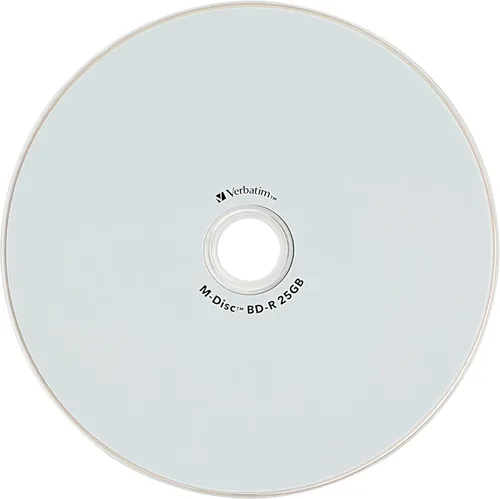 Vista 2 de Verbatim M DISC BD-R 25GB 4X Lifetime Archival Hub de inyección de tinta blanca imprimible en blanco Blu-Ray medios grabables - husillo de 10