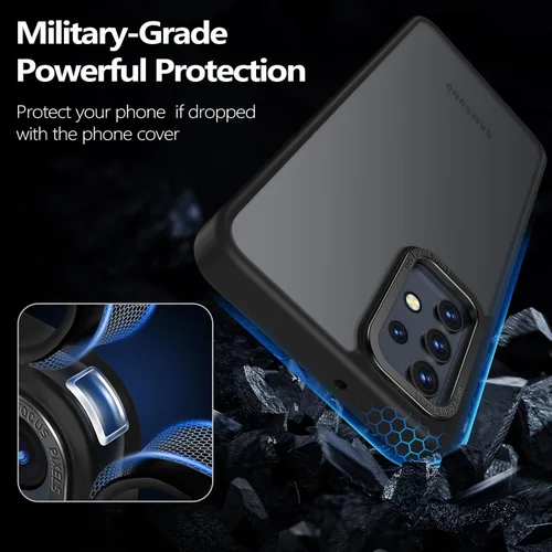 Vista 7 de Rayboen Funda para Samsung Galaxy A32 5G, translúcida esmerilada, tacto antiarañazos, parte trasera de policarbonato duro, borde de silicona suave