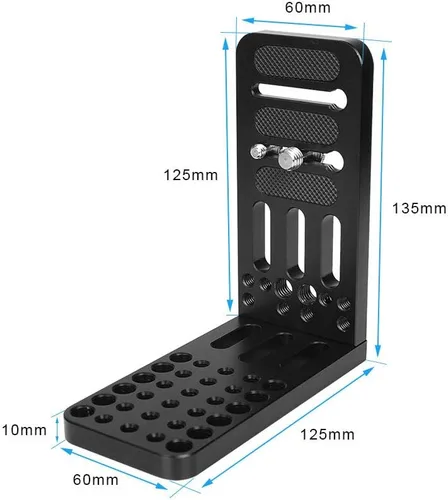 Vista 3 de CAMVATE Platos de queso con puntos de montaje de 1/4" y 3/8" y pernos de tornillo para trípode de cámara DSLR y estabilizador de cardanes - 2746