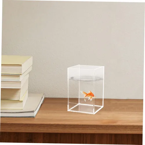 Vista 6 de Tanque Betta transparente acuario tanque de peces decoración terrario acuario vidrio acuario tanque de peces hidropónico para peces Betta acrílico