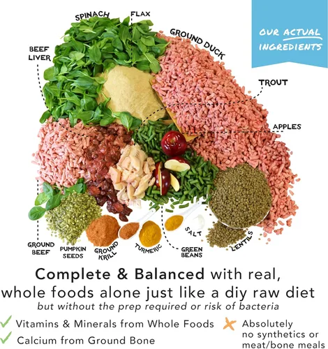 Vista 5 de Simple Food Project - Receta de pato y trucha - Alimentos crudos liofilizados para perros - 24oz