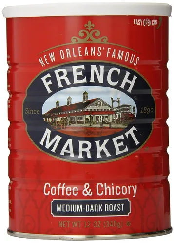 Vista 6 de French Market Coffee & Chicory Restaurant Blend Café molido tostado medio oscuro, lata de 12 onzas (paquete de 6)