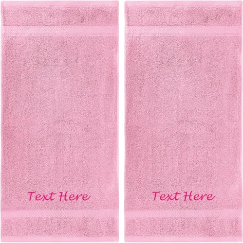Vista 47 de Juego de Toallas Personalizadas con Texto Bordado - Paquete de 2 Sábanas de Baño de Algodón Turco Altamente Absorbentes y Súper Suaves para Spa