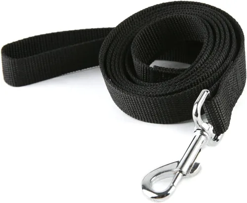 Vista 5 de Correa de entrenamiento de nailon para perros, cuerda de tracción, 4/5/6 pies de largo, 3/4 pulgadas 1 pulgada de ancho, para perros pequeños y Negro