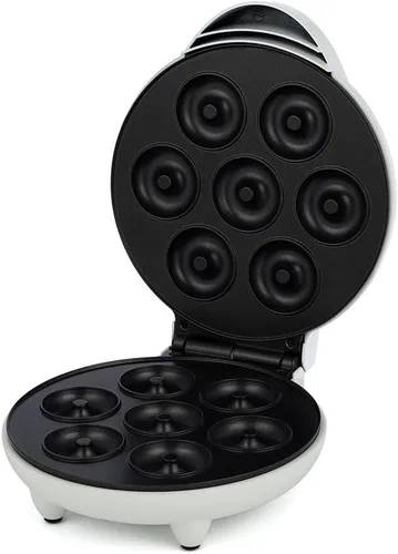 Vista 8 de Mini máquina para hacer donas, máquina de donas de 1200 W, puede hacer 7 donas, calefacción de doble cara, sartén antiadherente, adecuada