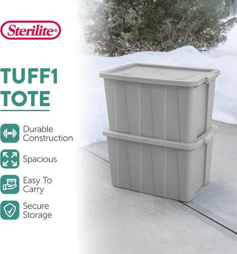Vista 3 de Sterilite Latching Tuff1 - Recipientes con tapa, 30 galones, paquete de 8