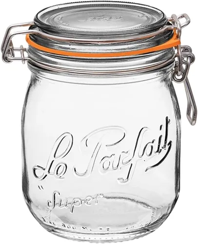 Vista 13 de Le Parfait Super Jar, tarros de conservas, tarro de vidrio francés de 250mL con cuerpo redondo, tarros de vidrio con tapa hermética, tarros