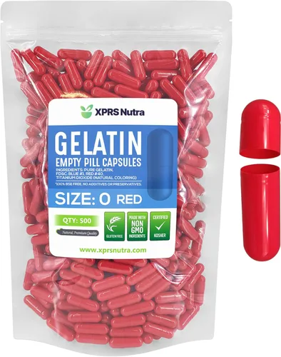 Vista 26 de XPRS Nutra Size 0 Empty Capsules - 100 Count Empty Gelatin Capsules - Pills DIY Capsule Filling - Pure Bovine Pill Gel Caps for Do-It-Yourself
