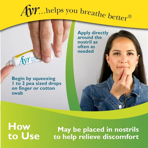 Vista 5 de Gel nasal Ayr Saline, con aloe calmante, tubo de 0.5 onzas (Paquete de 1)
