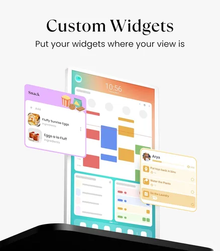 Vista 4 de Cozyla Calendario Digital+ 2: Planificador de Pared de 24 Pulgadas con Pantalla Táctil, Tabla de Tareas, Personalizar Panel de Control, Calendario