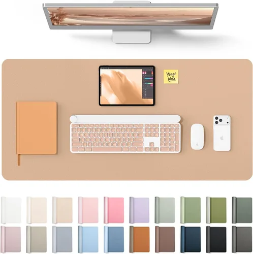 Vista 20 de YSAGi Protector de cuero para escritorio, alfombrilla de escritorio de oficina, alfombrilla grande para mouse, antideslizante, de piel sintética