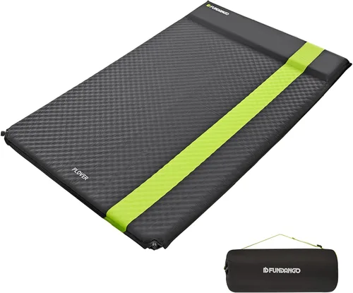 Vista 10 de FUNDANGO Almohadilla de dormir autoinflable para camping, colchón de espuma de aire de tamaño individual con saco de bomba para tiendas de campaña