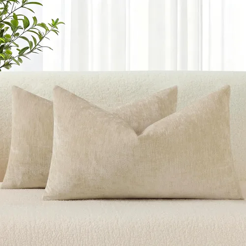 Vista 16 de decorUhome Juego de 2 fundas de almohada decorativas de felpilla Aqua Haze de 18 x 18 pulgadas, fundas de almohada suaves y sólidas teñidas