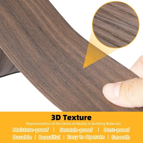 Vista 97 de GSCIT Club Bandas de borde de roble, rollo de 1 pulgada x 10 pies de bandas de borde de chapa - Cinta de madera real flexible previamente pegada