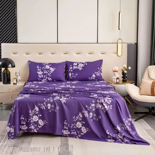 Vista 33 de Bedlifes Juego de sábanas refrescantes de 3 piezas tamaño individual con mezcla de rayón derivado de bambú, suave y transpirable, bolsillo profundo