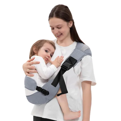 Vista 8 de Portabebés para recién nacidos a niños pequeños – Portabebés ajustable para 25-60 libras, cómodo transporte manos libres (negro)