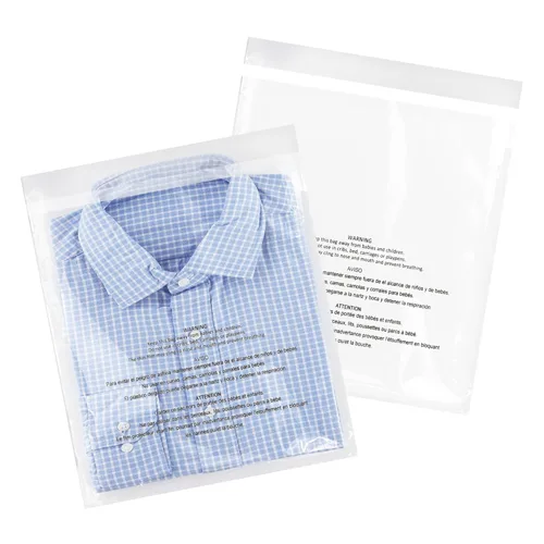 Vista 16 de 100 bolsas autoselladas de 1/16 de pulgada, bolsas de plástico transparente con aviso de asfixia, para impresiones, fotos, documentos, ropa