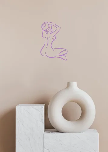 Vista 6 de Naked girl wall decor bathroom mural bedroom wall decal romantic wall sticker m297 (31 in x 22 in, black)