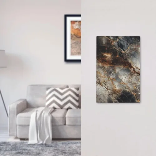 Vista 87 de Cubiertas de salida de impresión de líneas doradas de granito de mármol marrón, 1 palanca y 1 combinación basculante, placa decorativa de pared