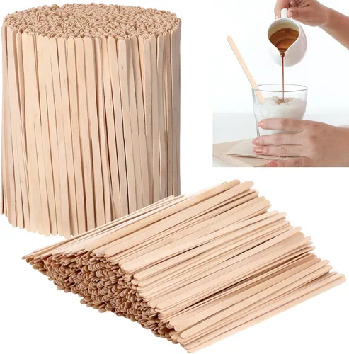 Vista 8 de Meanplan 3000 unidades de agitadores de café de madera de 7.5 pulgadas, palitos desechables de madera de abedul para agitar, café, barra de agitador