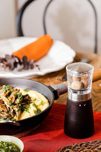 Vista 5 de Peugeot - Molino de nuez moscada manual Madras - Molinillo de especias - Acero inoxidable, acrílico y madera de haya, chocolate