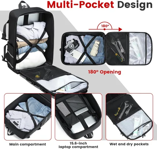 Vista 2 de Mochila para Motocicleta con Funda para Casco, Mochila Impermeable de Gran Capacidad para Hombres, Bolsa de Almacenamiento para Accesorios de Negro