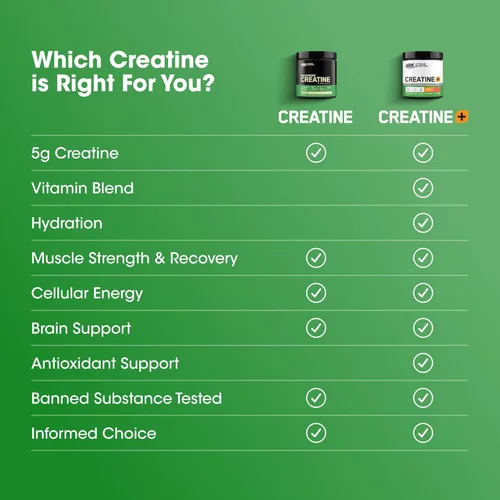 Vista 4 de Optimum Nutrition Creatina Micronizada Monohidrato en polvo, sin sabor, 240 porciones, 1200 gramos (el embalaje puede variar)