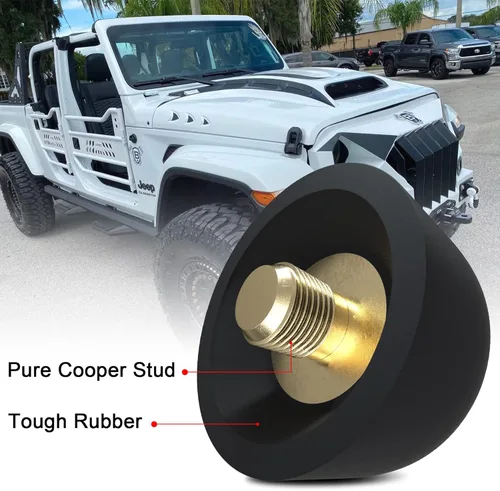 Vista 3 de BASIKER Tapa de eliminación de antena compatible con Jeep Wrangler Gladiator JK JL Rubicon Sport Unlimited 4xe Willys Mojave, Cubierta de antena