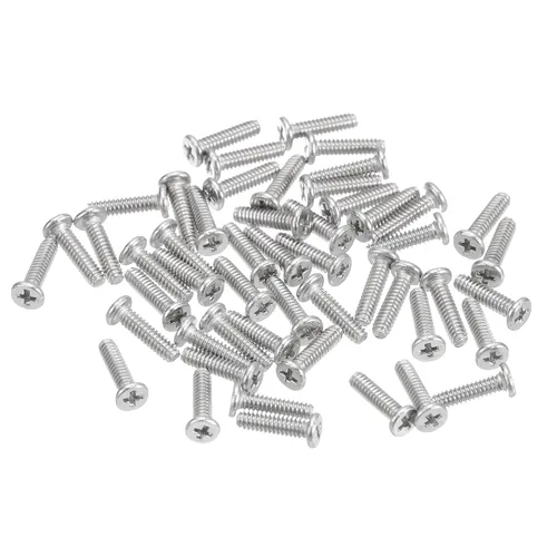 Vista 21 de uxcell M1-0.010 x 0.079 in, 100 tornillos de cabeza plana redonda de acero inoxidable 304 Phillips Drive Machine Tornillos de fijación de hardware