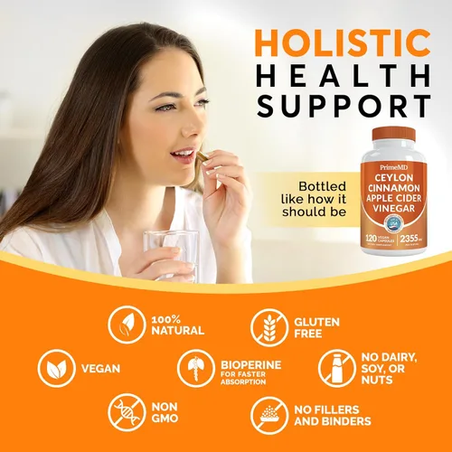 Vista 7 de Cápsulas 5 en 1 de canela de Ceilán de 2355 mg - Cápsulas de vinagre de canela de Ceilán y sidra de manzana - Cápsulas de cúrcuma y Panax Ginseng