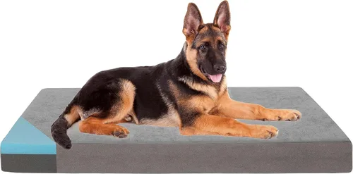 Vista 24 de Cama refrescante para perros grandes, cama ortopédica de espuma viscoelástica para mascotas con funda extraíble lavable, ideal para perros Rosa