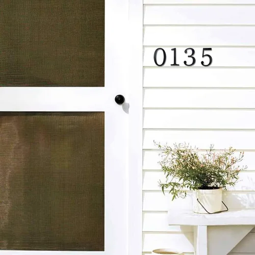 Vista 8 de HASWARE Letrero de Número de Casa de 4 Pulgadas Números Modernos de Puerta Placa de Señalización Numerales de Dirección de Calle y Casa Aleación