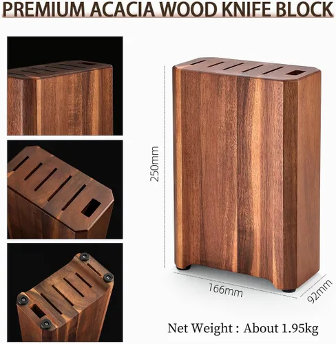 Vista 3 de HEZHEN Bloques de Cuchillos Juego de Cuchillos de Cocina, Juego de Cuchillos de Chef Couteaux, Cuchillo Santoku Estilo Japonés, Juego de Cuchillos